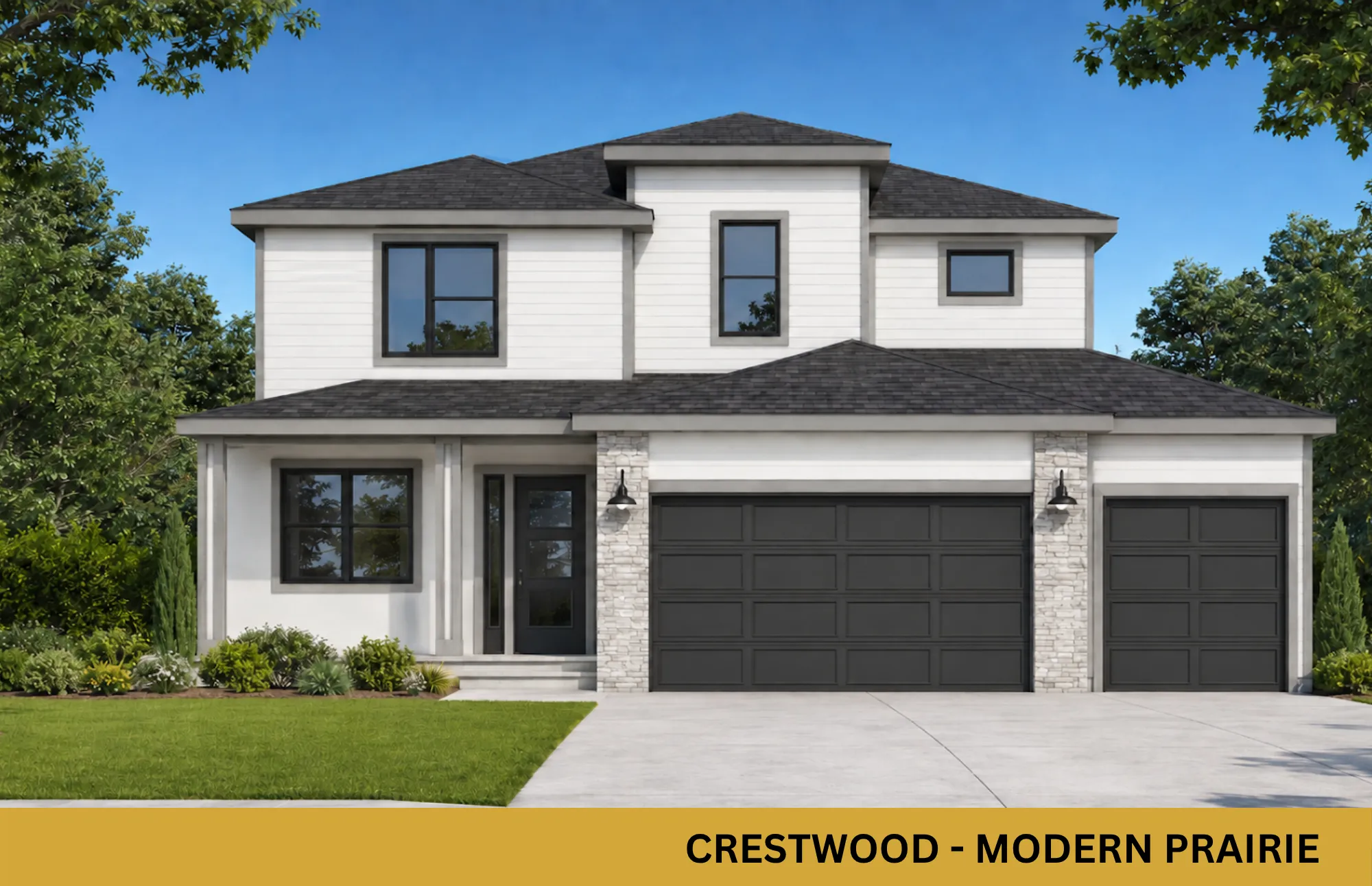 CRESTWOOD MODERN PRAIRIE COLOR wGOLD TRIM ELEVATION