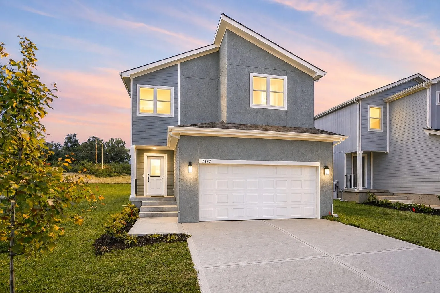 Lot 129 707 Glenn Cir Magnolia Modern Front Elevation Twighlight