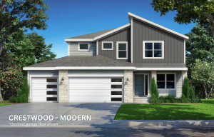 Crestwood - Modern W Glass Garage Door Color Elevations